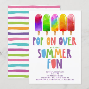 Sommarparti över Popsicles Inbjudningar