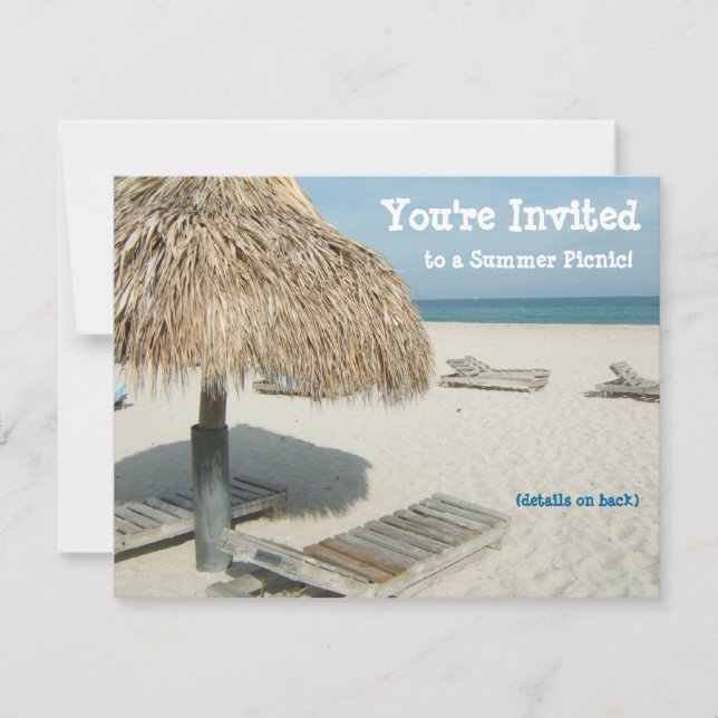 Sommarpartiets inbjudan, Beach Cabana Inbjudningar (Framsida)