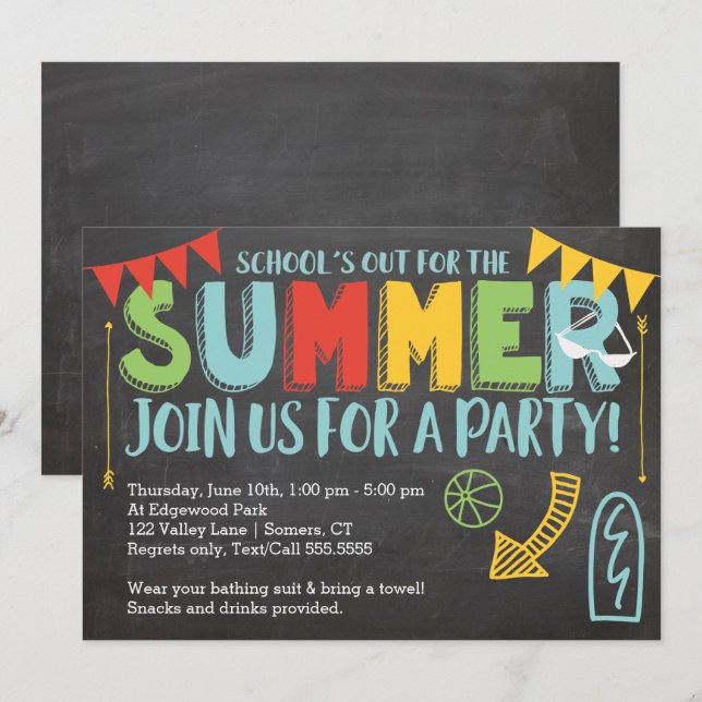 Sommarpartiets inbjudan - skolans utgång (Fram/baksida)