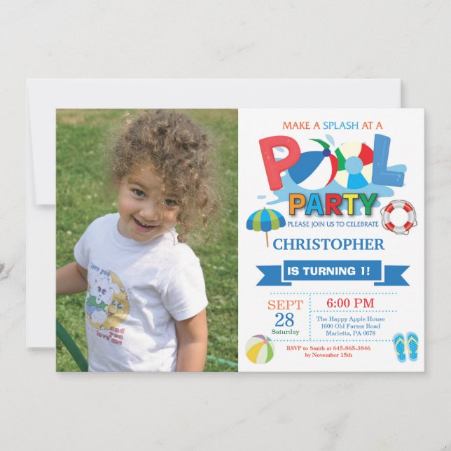 Sommarpartiets inbjudan till Splish Stänk Boy från (Framsida)