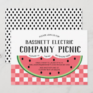 Sommarpartiinbjudan Watermelon Picnic Inbjudningar