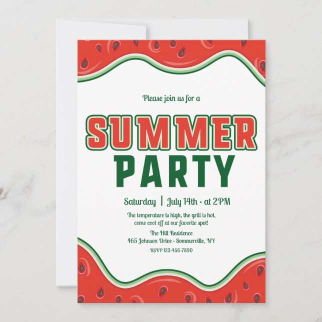 Sommarparty-inbjudan Inbjudningar (Framsida)