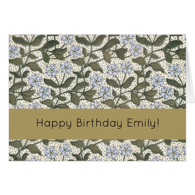 Sommarperiwinkle Flower Söt Elegant Blommigt Hälsningskort (Framsidan Horizontal)