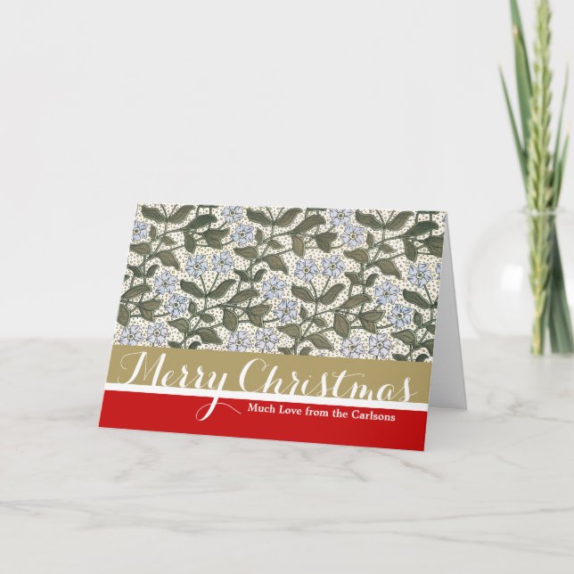 Sommarperiwinkle Flower Söt Elegant Blommigt Helgkort (Framsida)