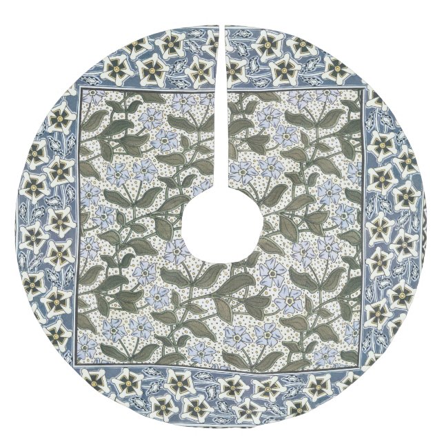 Sommarperiwinkle Flower Söt Elegant Blommigt Julgransmatta Borstad Polyester (Framsidan)