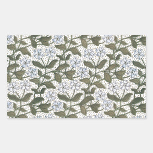 Sommarperiwinkle Flower Söt Elegant Blommigt Rektangulärt Klistermärke