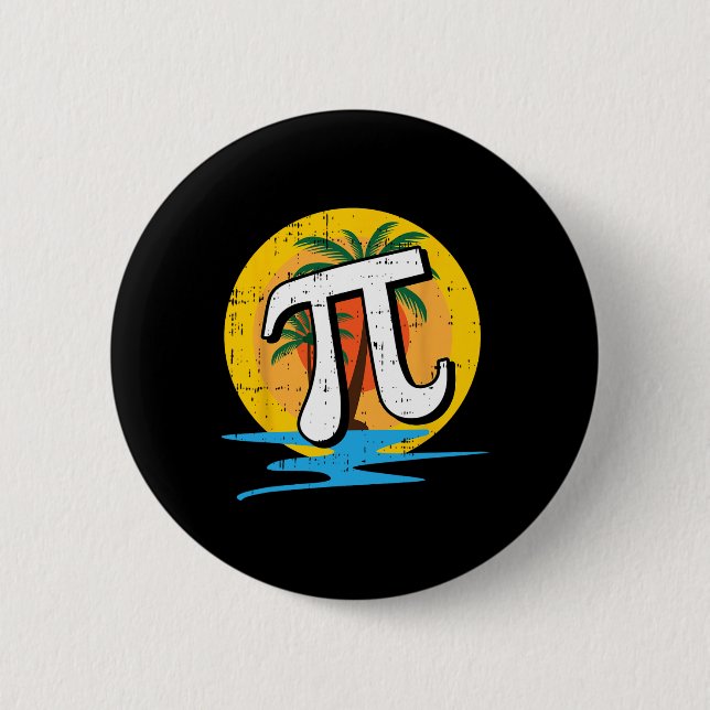 sommarpi-dagen Retro Beach Math Symbols Teacher St Knapp (Framsida)