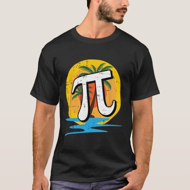 sommarpi-dagen Retro Beach Math Symbols Teacher St T Shirt (Framsida)