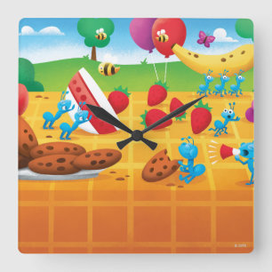 Sommarpicknick Fyrkantig Klocka