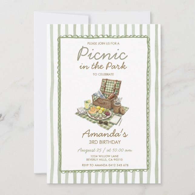 Sommarpiknik i parken inbjudan (Framsida)