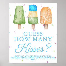 Sommarpojke Baby Shower Lek Hur Många Kyssar Poster