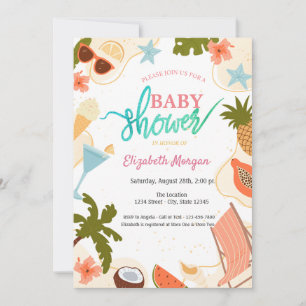 Sommarpool fest Baby Shower Inbjudningar
