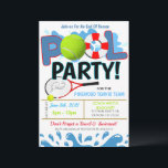 Sommarpool Tenis Fest Inbjudan<br><div class="desc">Gör en bra inbjudan för att fira ett barns poolparty,  tennislagsfirande,  födelsedag,  säsongens slut,  sommarens slut,  skolårets slut eller för någon annan rolig sport poolparty tillfälle!</div>
