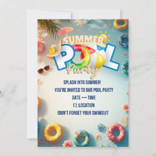 Sommarpoolfest-inbjudan Inbjudningar