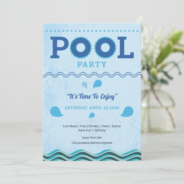 Sommarpoolparty Flyer Mall (Stående Fram)