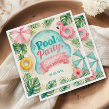 Sommarpoolparty Födelsedagsservetter