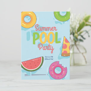 Sommarpoolparty inbjudan, Bakgårdsfest Inbjudningar