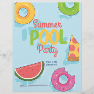 Sommarpoolparty inbjudan, Bakgårdsfest Reklamblad