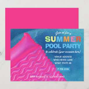 Sommarpoolparty-inbjudan för alla tillfällen inbjudningar