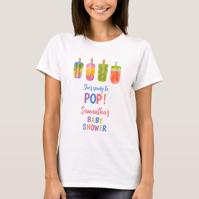 Sommarpopsicle Mamma till babydusch T Shirt (Framsida)