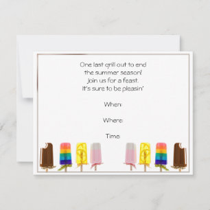 Sommarpopsicle Party-inbjudan Inbjudningar