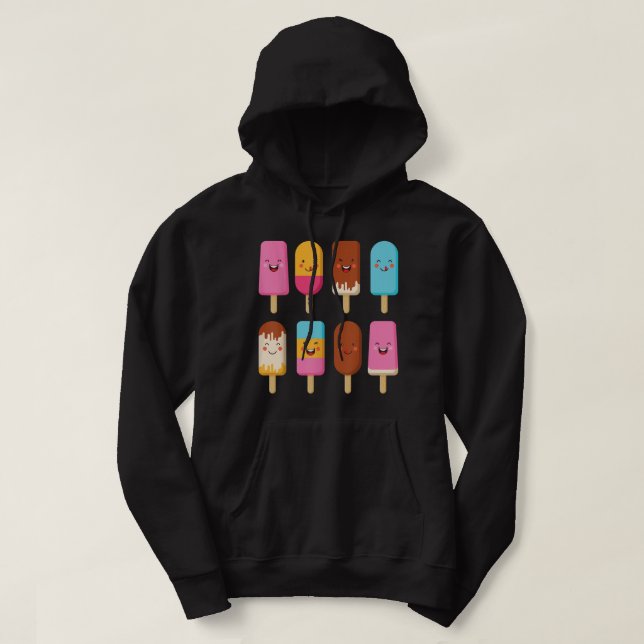 Sommarpopulationer Creamsicles Ice Cream Pub med C Hoodie (Design framsida)