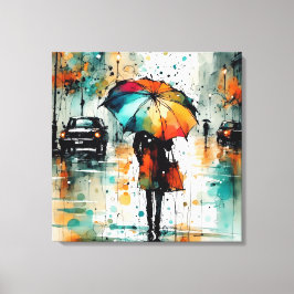 Sommarregn i stad 2 canvastryck