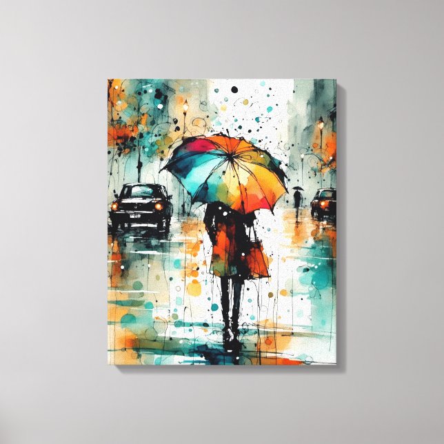 Sommarregn i stad 2 canvastryck (Framsida)