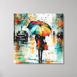 Sommarregn i stad 2 canvastryck