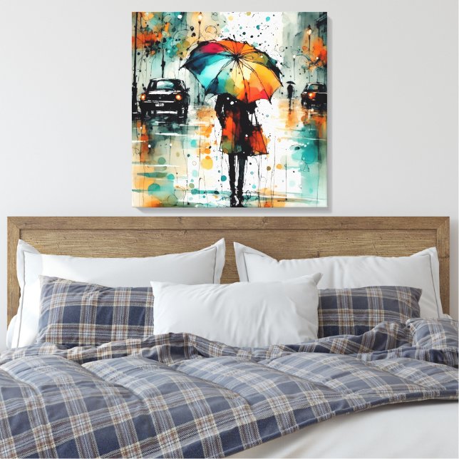 Sommarregn i stad 2 canvastryck (Insitu (sovrum))