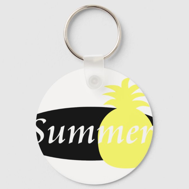 Sommarretro-ananassdesign Nyckelring (Framsida)