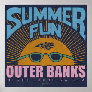 SommarRoligt OBX Outer Banker North Carolina Vinta Poster