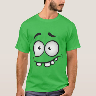 Sommarroligt och ful ansikte grönt manar t shirt