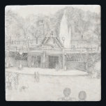 SommarRoligt Stenunderlägg<br><div class="desc">Sommar roligt i Camp Humston Bassäng i Chautauqua Park</div>