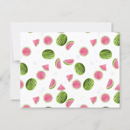 SommarRosa och Grönt Watermelon Mönster Vykort