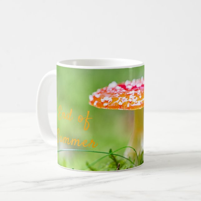 Sommarrött och gröntens svampbild kaffemugg (Framsida vänster)