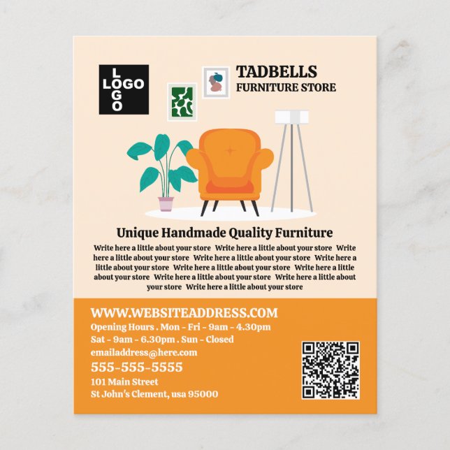 Sommarrum - Försäljning av möbler Flygblad (Framsidan)