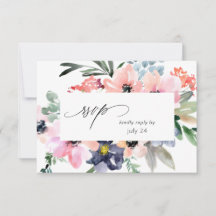 Sommars Blommig med måltids RSVP-kort