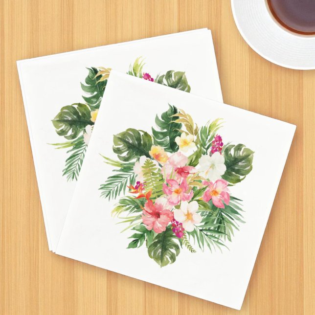 Sommars Luau-fest Tropiska Blommor Pappersservett (Skapare uppladdad)