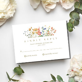 Sommars Vilda Blomma Boho Bröllop RSVP OSA Kort