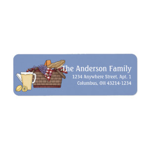 Sommarsäsongen Picnic Basket Returetiketter Returadress Etikett