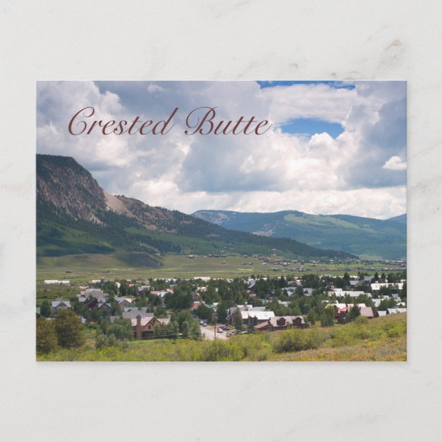 Sommarscen i Crested Butte. Colorado Vykort (Framsida)