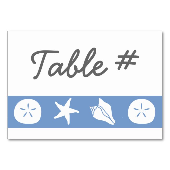 Sommarseashells i Periwinkle Bord Card Bordsnummer (Framsidan)