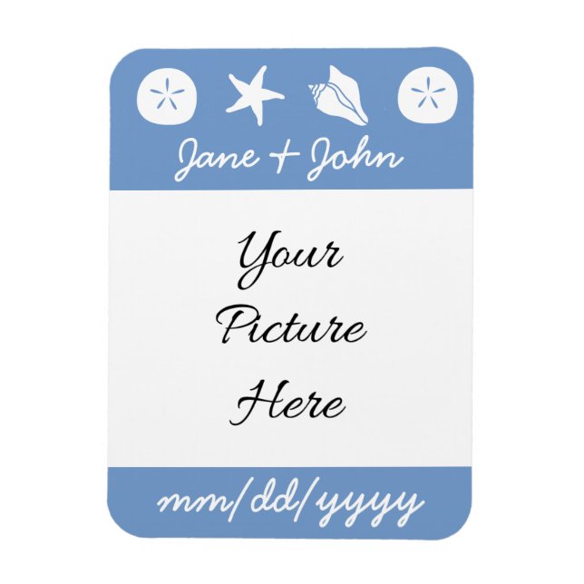 Sommarseashells i Periwinkle Reminder Magnet (Vertikal)