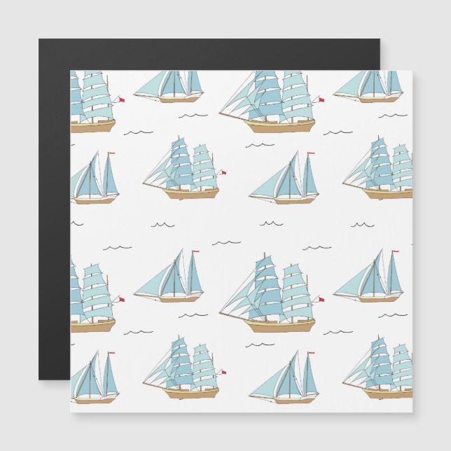 Sommarseatime Cute yachts med segel (Fram/baksida)