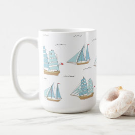 Sommarseatime Cute yachts med segel Kaffemugg