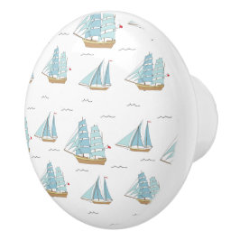 Sommarseatime Cute yachts med segel Knopp