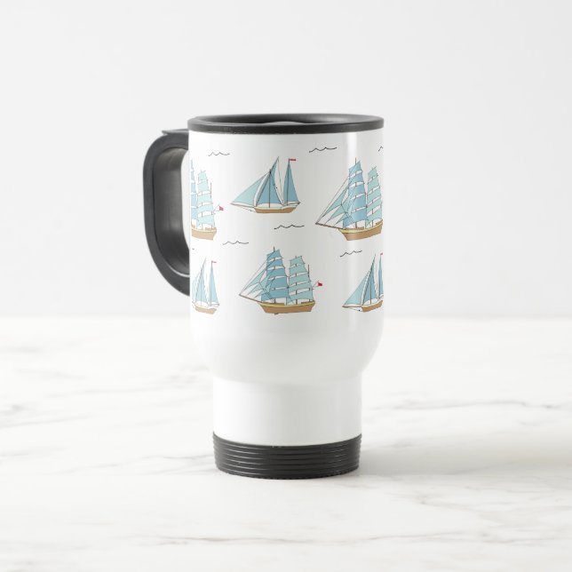 Sommarseatime Cute yachts med segel Resemugg (Framsida vänster)