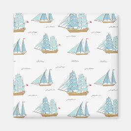 Sommarseatime Cute yachts med segel Tote Bag Magnet