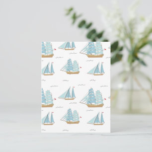 Sommarseatime Cute yachts med segel Vykort
